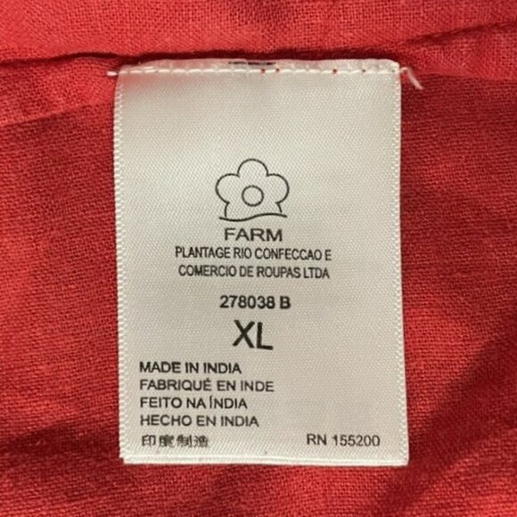 FARM RIO XL Embroidered Linen-Blend Maxi Dress Pockets Boho Festival - Picture 11 of 14